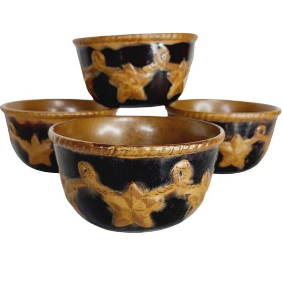 Laredo Home Studio Southwestern Texas Style Stoneware Soup Chili 4 Ct. Bowls - Picture 2 of 13